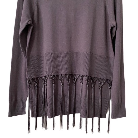 Diane Gilman Purple Fringe Turtleneck Sweater NWT - Picture 5 of 9